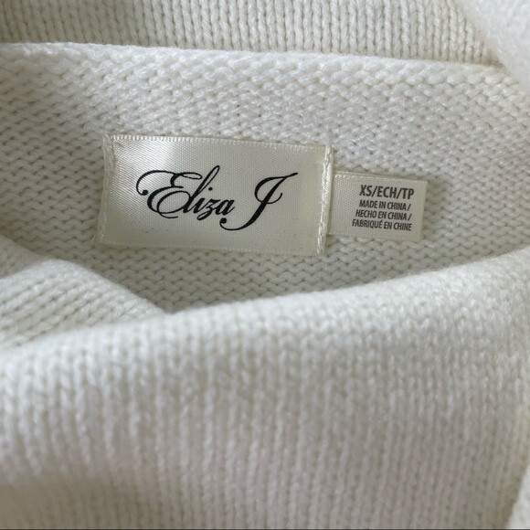 NWT Eliza J Ivory Puff Ball Turtleneck Sweater‎ Dress Size XS - Picture 8 of 10